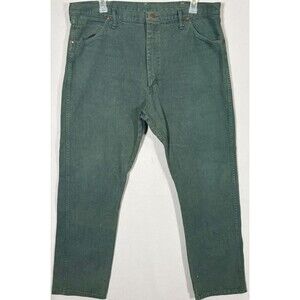Vtg Wrangler Jeans Mens 40x34 (40×33) Green Cowboy Cut Rodeo Ranch Made In USA